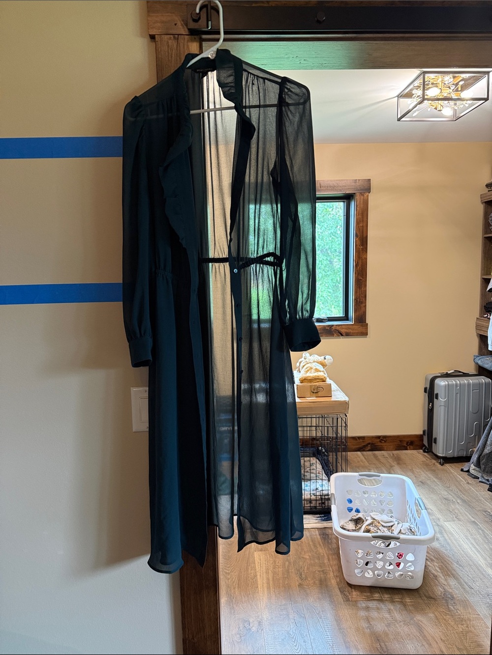 Banana Republic Sheer Teal Longline Trench - Lightweight